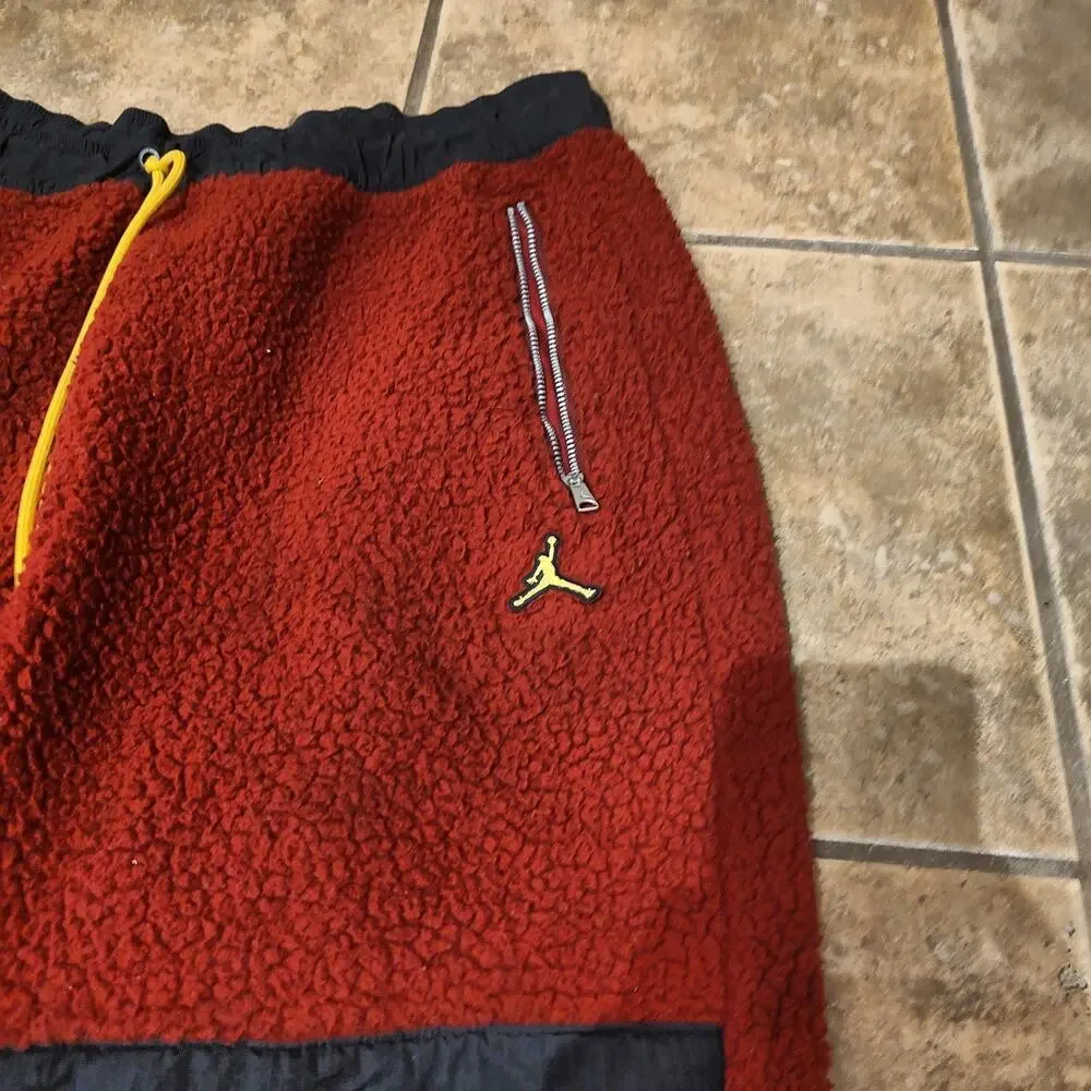 Jordan Red Fleece Pants Size L Large Sweatpants Vintage